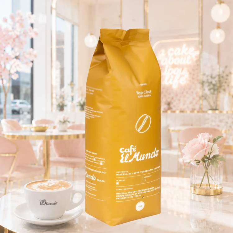 Włoska kawa ziarnista 100% Arabica Top Class Gold 1 kg – kawa premium do ekspresów