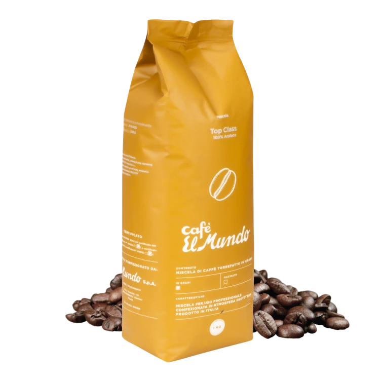 Włoska kawa ziarnista 100% Arabica Top Class Gold 1 kg – kawa premium do ekspresów