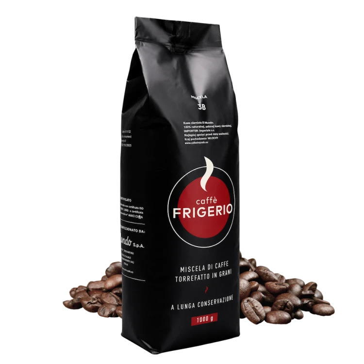 Kawa ziarnista Cafe El Mundo FRIGERIO 1kg – włoska kawa premium z ziarnami kawy