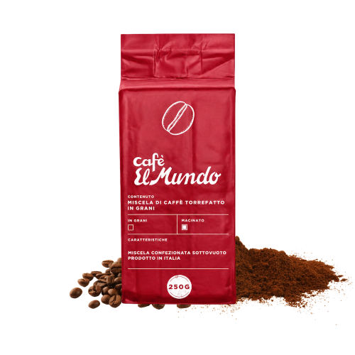 Cafe El Mundo Moka Rossa 250g – włoska kawa mielona premium do kawiarki i ekspresu