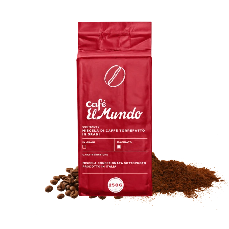 Cafe El Mundo Moka Rossa 250g – włoska kawa mielona premium do kawiarki i ekspresu