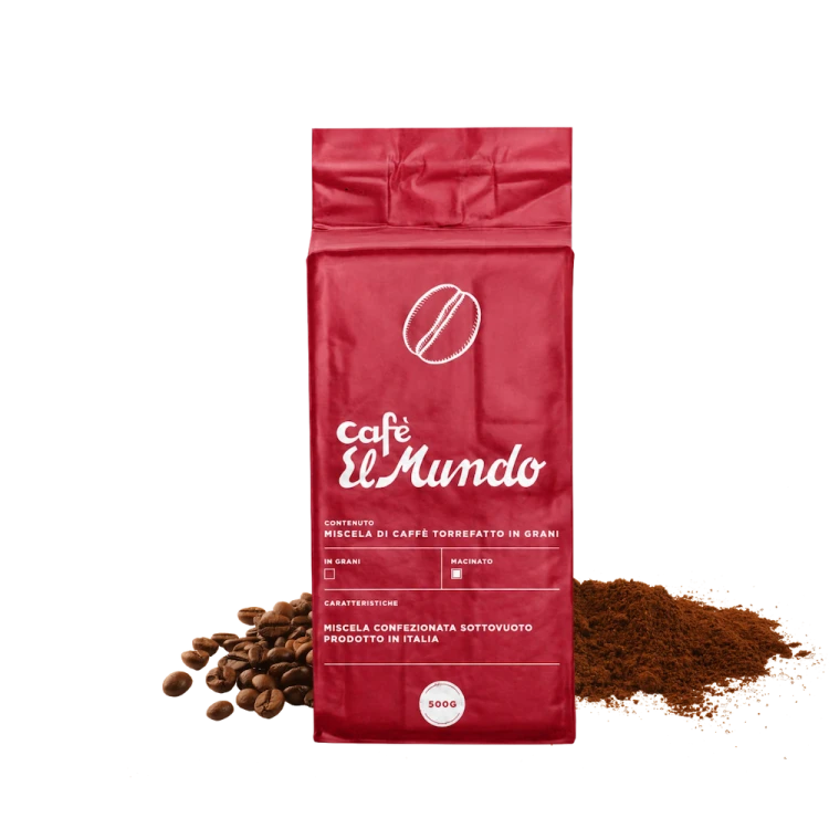 Cafe El Mundo Moka Rossa 500g – włoska kawa mielona premium do kawiarki i ekspresu