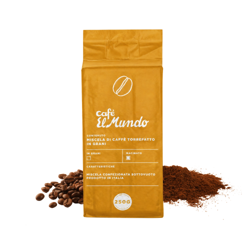 Cafe El Mundo Moka Oro 250g – włoska kawa mielona 100% Arabica do kawiarki i ekspresu