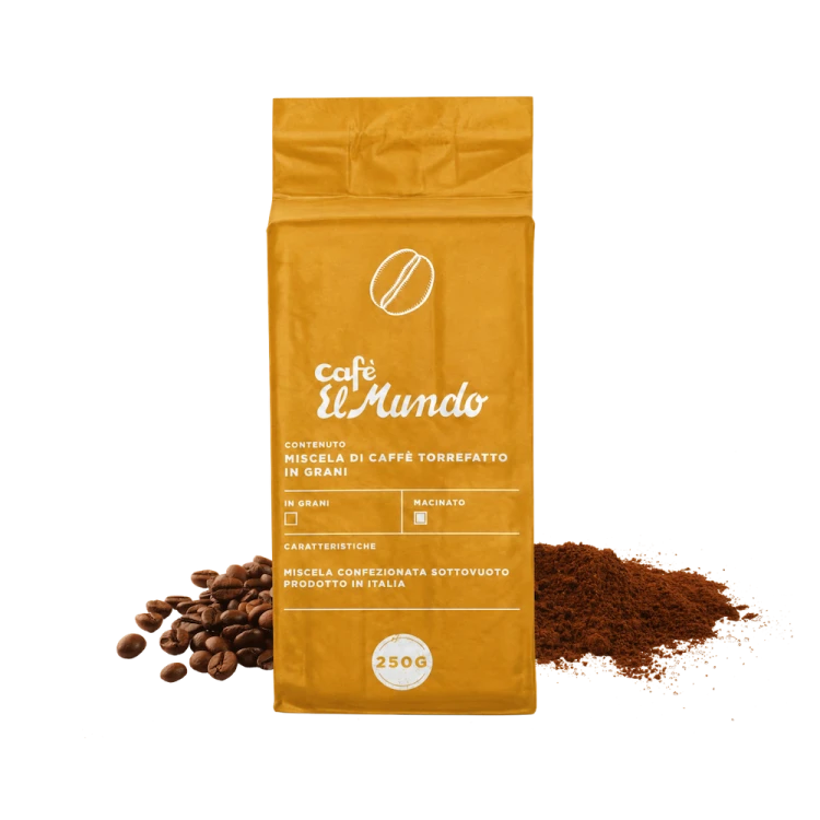 Cafe El Mundo Moka Oro 250g – włoska kawa mielona 100% Arabica do kawiarki i ekspresu