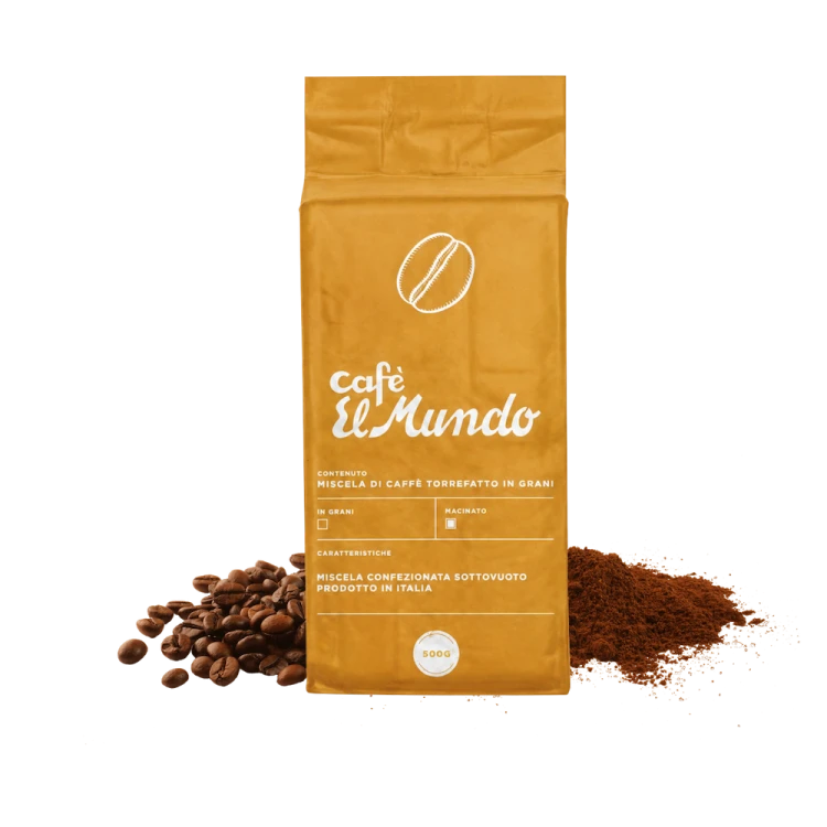 Cafe El Mundo Moka Oro 500g – włoska kawa mielona 100% Arabica do kawiarki i ekspresu