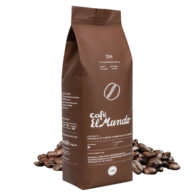 Kawa ziarnista Cafe El Mundo DA CREMA 1kg – włoska kawa premium do ekspresu