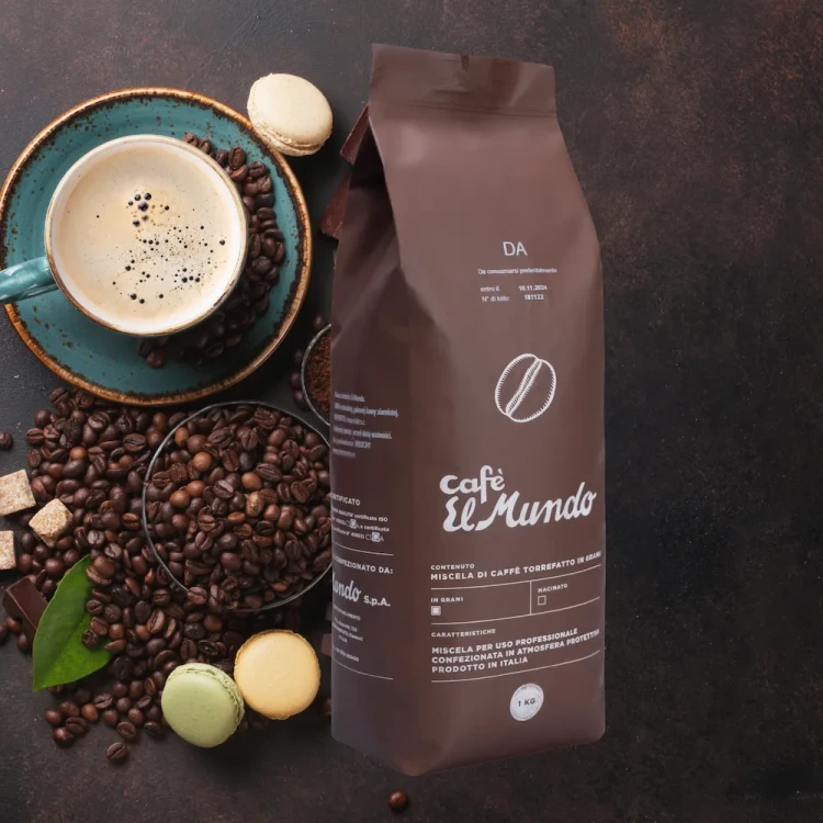 Cafe El Mundo DA CREMA 1kg – włoska kawa ziarnista do espresso i cappuccino