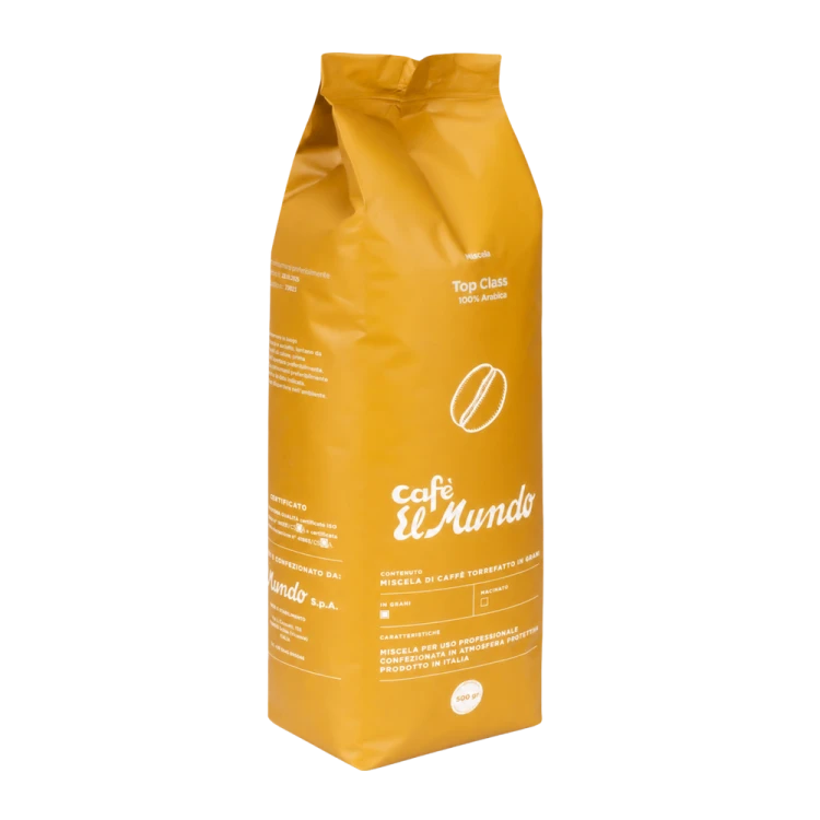 Cafe El Mundo Top Class Gold 0,5kg – włoska kawa ziarnista 100% Arabica